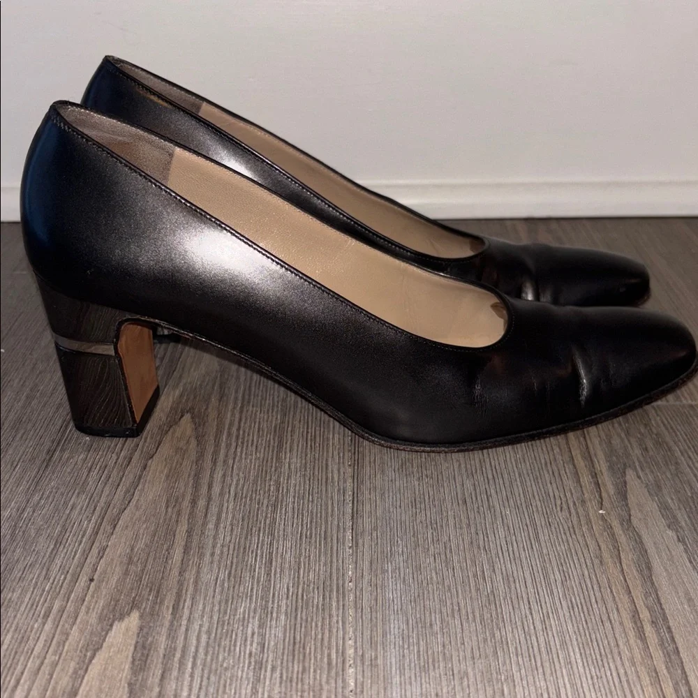 Salvatore FERRAGAMO Metallic Pewter High Heels Pumps